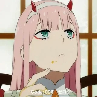 🤔 emoji Zero Two Telegram sticker 17 of 37
