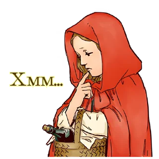 🤔 emoji Красная шапочка @nyasticks Telegram sticker 15 of 41