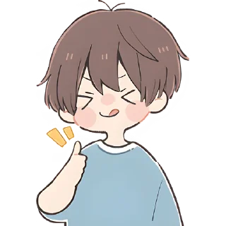 👍 emoji Анимешный мальчик @Nyasticks Telegram sticker 15 of 42