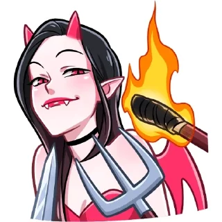 🔥 emoji дьяволица 😈 Telegram sticker 13 of 48