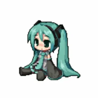 😦 emoji Hatsune Miku！！ Telegram sticker 24 of 38