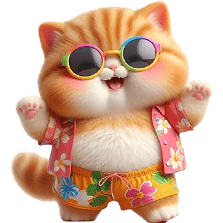 🕺 emoji Летний котик @Nyasticks Telegram sticker 15 of 41