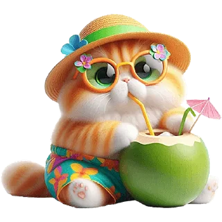🍹 emoji Летний котик @Nyasticks Telegram sticker 12 of 41
