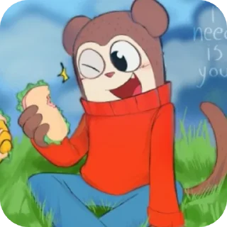👍 emoji Обезьяна и нагец Telegram sticker 15 of 49