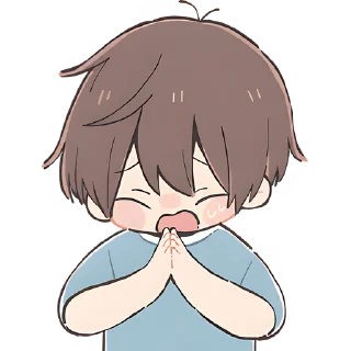🙏 emoji Анимешный мальчик @Nyasticks Telegram sticker 16 of 41
