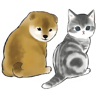 😅 emoji Шиба и Нян котик @TgSticker Telegram sticker 21 of 40