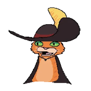 😳 emoji Puss in boots MsPaint Telegram sticker 6 of 9