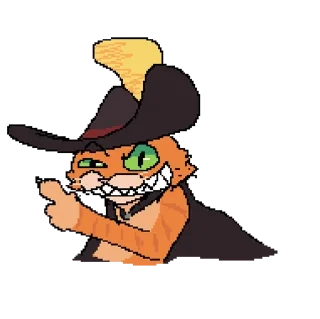 😈 emoji Puss in boots MsPaint Telegram sticker 5 of 9