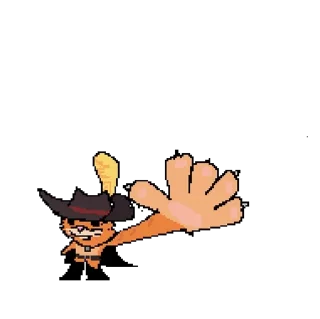 🐾 emoji Puss in boots MsPaint Telegram sticker 7 of 9