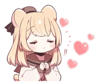 😘 emoji hamster girl 🐹 ➝ @benti_stickers Telegram sticker 24 of 38