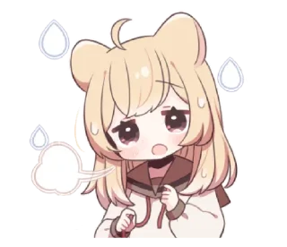 🥵 emoji hamster girl 🐹 ➝ @benti_stickers Telegram sticker 15 of 38