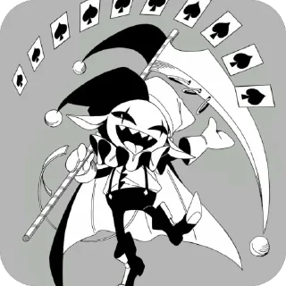 🫥 emoji 🤡Jevil🤡 @UndertaleDeltaruneStickersArts Telegram sticker 8 of 33