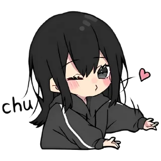 😘 emoji ꒰.  ◜ ˕◝ ꒱ はい   ┈   @Kenai_1 Telegram sticker 5 of 8