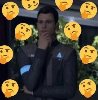 🤔 emoji Hello, I'm Connor. By ×Delta×🖤 Telegram sticker 7 of 47