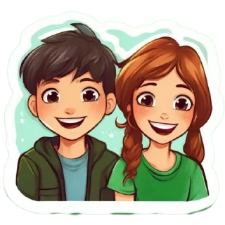 😊 emoji Мальчик и девочка @Liveisstickers Telegram sticker 6 of 13