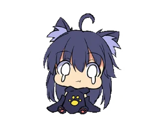 😭 emoji Neko Kitty Momo :: @dineloli_chatik Telegram sticker 9 of 24