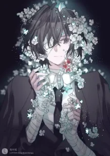 🖤 emoji Dazai Osamu Telegram sticker 12 of 50