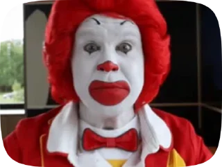 😒 emoji Ronald McDonald Memes Telegram sticker 19 of 41