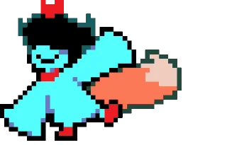 🙂 emoji Aqua Deltarune | by @Sen_k0 Telegram sticker 7 of 43