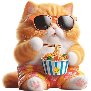 🍜 emoji Летний котик @Nyasticks Telegram sticker 21 of 41
