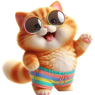 🖐 emoji Летний котик @Nyasticks Telegram sticker 1 of 41