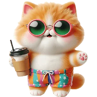 ☕ emoji Летний котик @Nyasticks Telegram sticker 2 of 41