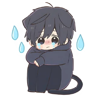 😭 emoji Мальчик котик @Nyasticks Telegram sticker 7 of 41