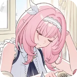 🩷 emoji pink hoyo girls ᡣ𐭩 Telegram sticker 12 of 120