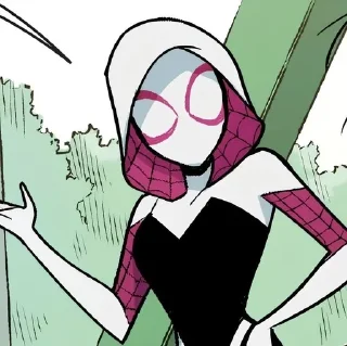😶 emoji 🖤🤍 Ghost Spider 🤍🖤 Telegram sticker 5 of 24