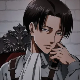 🍷 emoji 🩸Levi Ackerman.#baby Telegram sticker 23 of 47