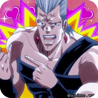 ❤️ emoji 🤺Polnareff and Kakyoin 🍒 Telegram sticker 14 of 50