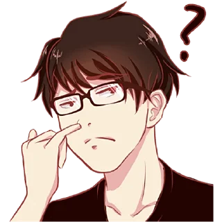 🤨 emoji Парень в очках @Nyasticks Telegram sticker 6 of 41