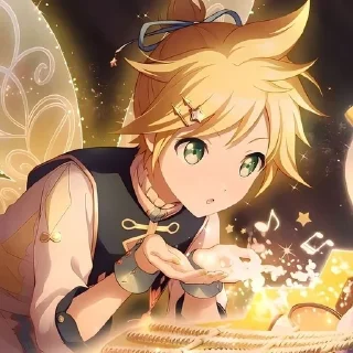 🌟 emoji ☆'Kagamine Len @shionwe ⊹ ᮫࣭﹆ֹ Telegram sticker 12 of 60