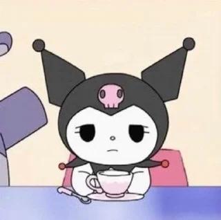 😕 emoji Kuromi x XK Telegram sticker 14 of 26