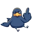 🖕 emoji Crow Telegram sticker 20 of 33