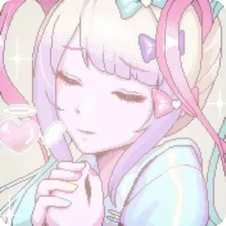 🎀 emoji 𝒦-𝒶𝓃ℊℯ𝓁::@stiklily🎀🍬 Telegram sticker 6 of 60
