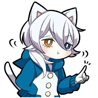 ☝️ emoji Белый котёнок 4 @Nyasticks Telegram sticker 4 of 41