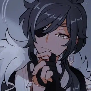 😌 emoji Kaeya by @anime_stickerr Telegram sticker 7 of 25