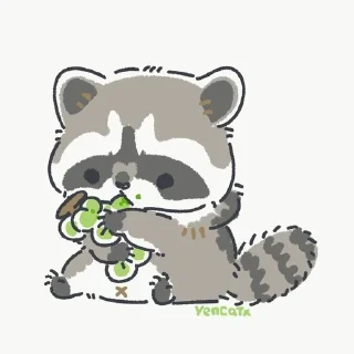 🤢 emoji Енотики 🦝 Telegram sticker 17 of 39