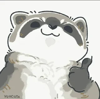 👍 emoji Енотики 🦝 Telegram sticker 20 of 39