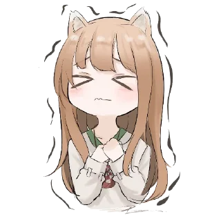 😣 emoji Жінка Холо:Art by Penguinsensei1, 文月きゅう Telegram sticker 13 of 26
