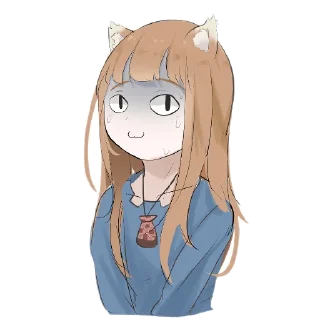 😰 emoji Жінка Холо:Art by Penguinsensei1, 文月きゅう Telegram sticker 14 of 26