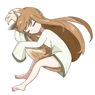 😴 emoji Жінка Холо:Art by Penguinsensei1, 文月きゅう Telegram sticker 21 of 26