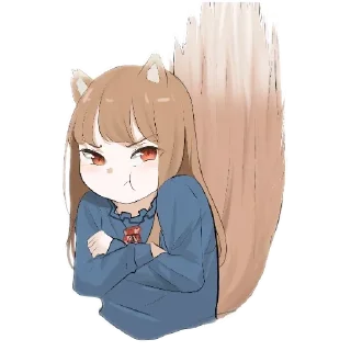 😾 emoji Жінка Холо:Art by Penguinsensei1, 文月きゅう Telegram sticker 17 of 26