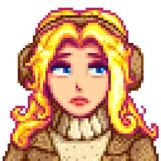 😔 emoji Stardew Valley Haley @kurpix Telegram sticker 16 of 51