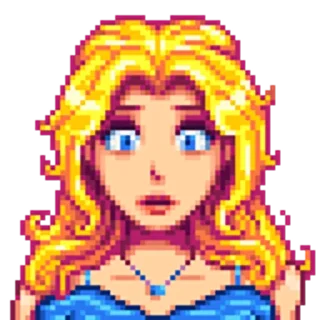 😧 emoji Stardew Valley Haley @kurpix Telegram sticker 12 of 51