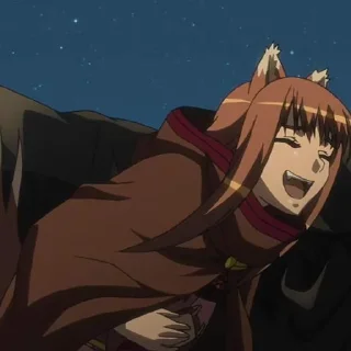 😆 emoji Spice and Wolf | Ookami to Koushinryou Telegram sticker 16 of 30