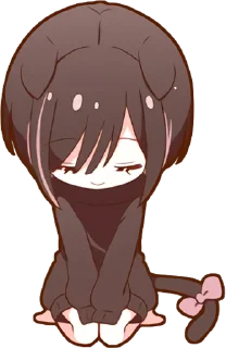 🙇 emoji Kuroneko Chan @jp_stickers Telegram sticker 6 of 40