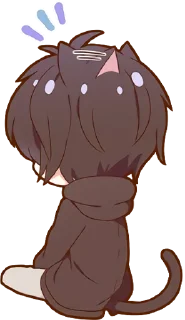 😒 emoji Kuroneko Kun @jp_stickers Telegram sticker 23 of 40