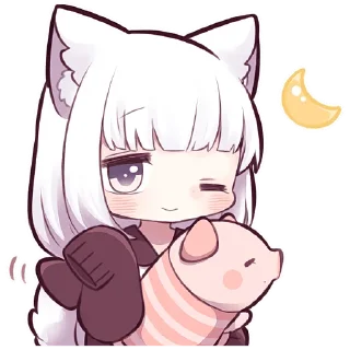 🥱 emoji Девочка волчица @Nyasticks Telegram sticker 15 of 41
